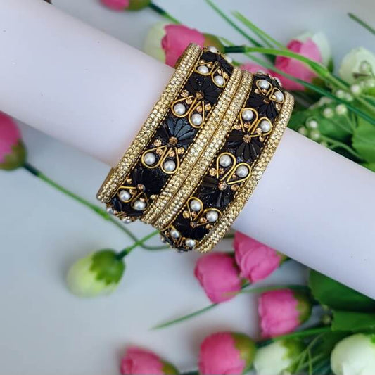 Sparkling Stone Black Bangles