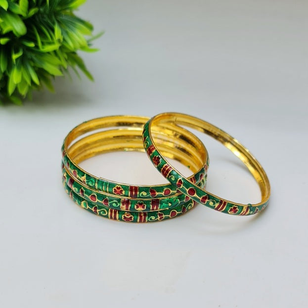 Classy Green Enamel Bangles