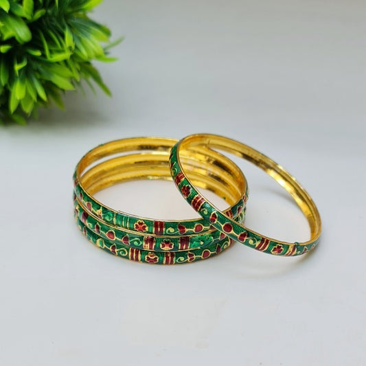 Classy Green Enamel Bangles