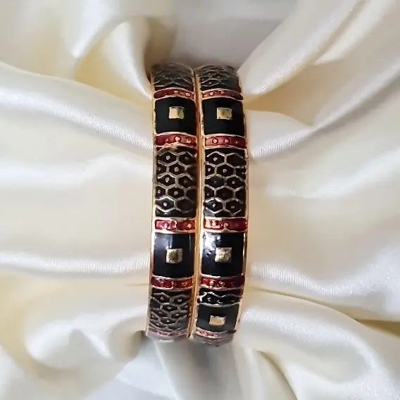 Enamel Meena Bangles - Saajha Fashion