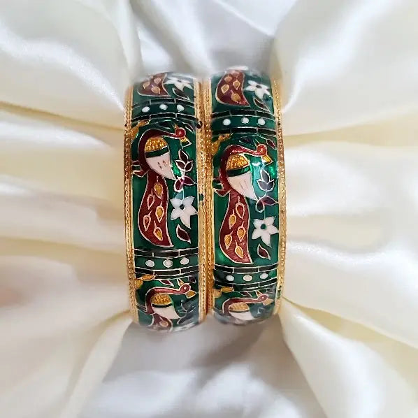 Enamel Meena Bangles - Saajha Fashion