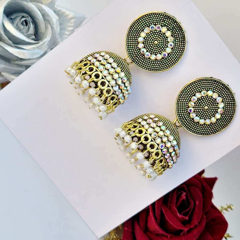 Stone Stud Jhumki - Saajha Fashion