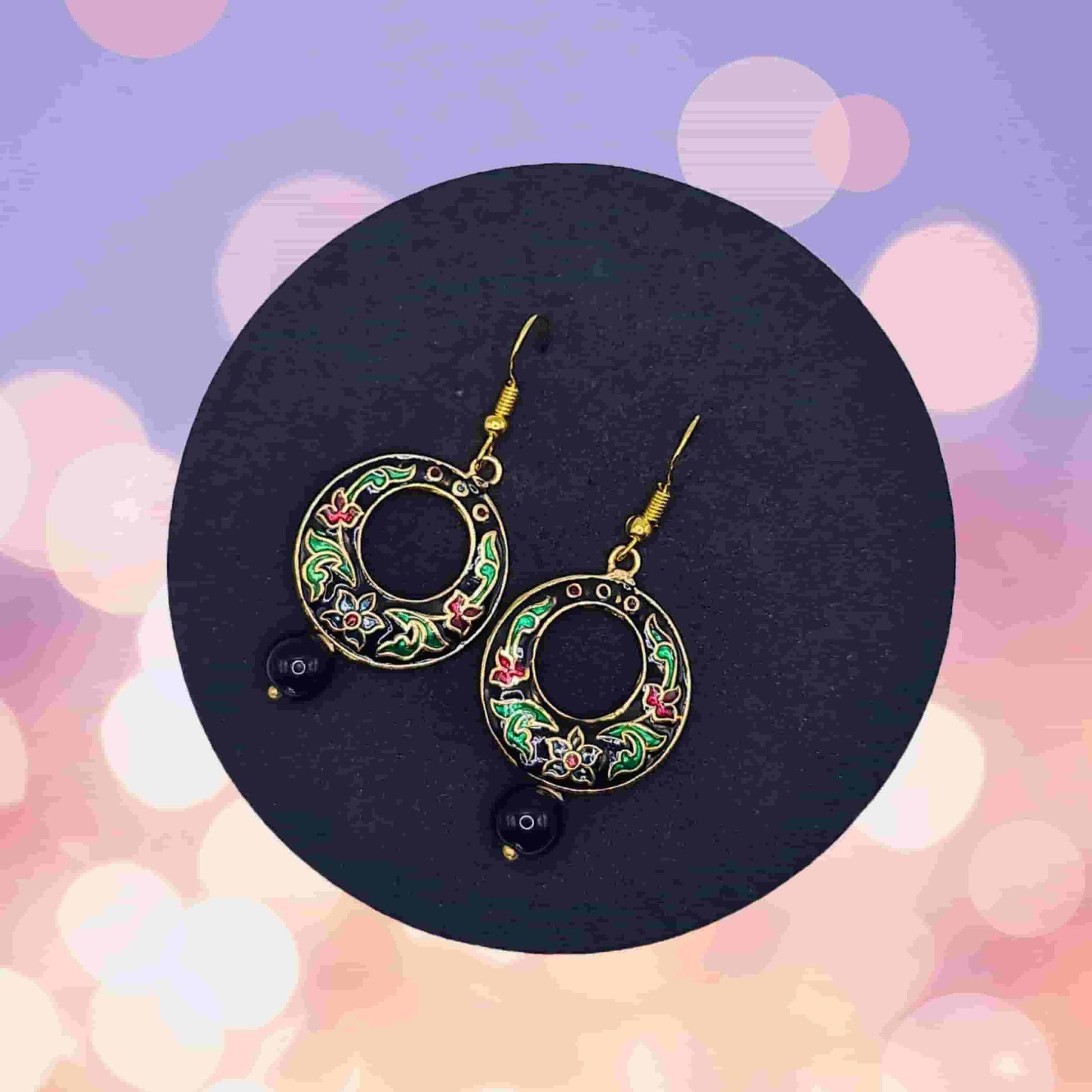 Meenakari Dangler Earring - Saajha Fashion