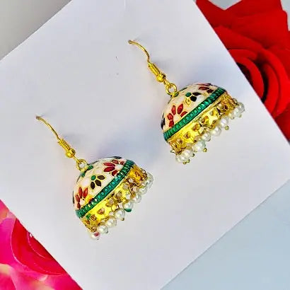 Meenakari Bliss Jhumki - Saajha Fashion