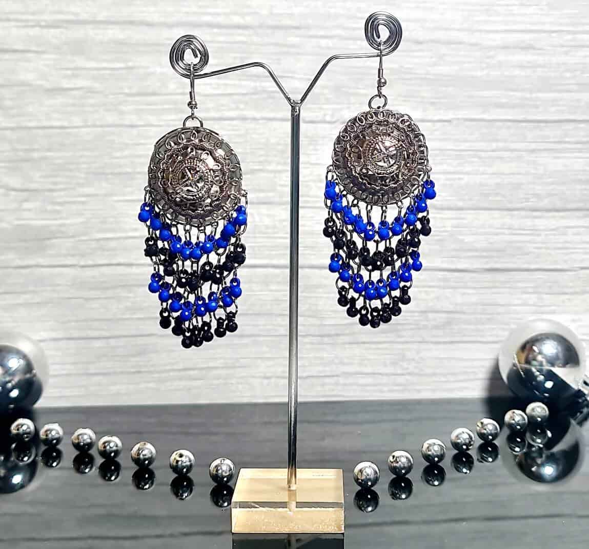 Whispers Oxidized Earrings - Saajha Fashion